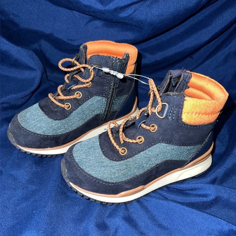 Old Navy Blue and Orange Athletic Boots with Suede and Textile Upper
